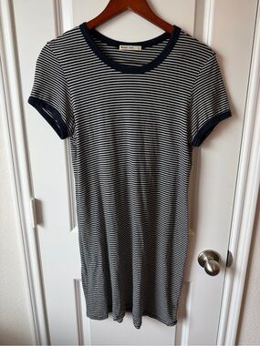 ⚡️Marine Layer Striped Navy and White T-Shirt Dress